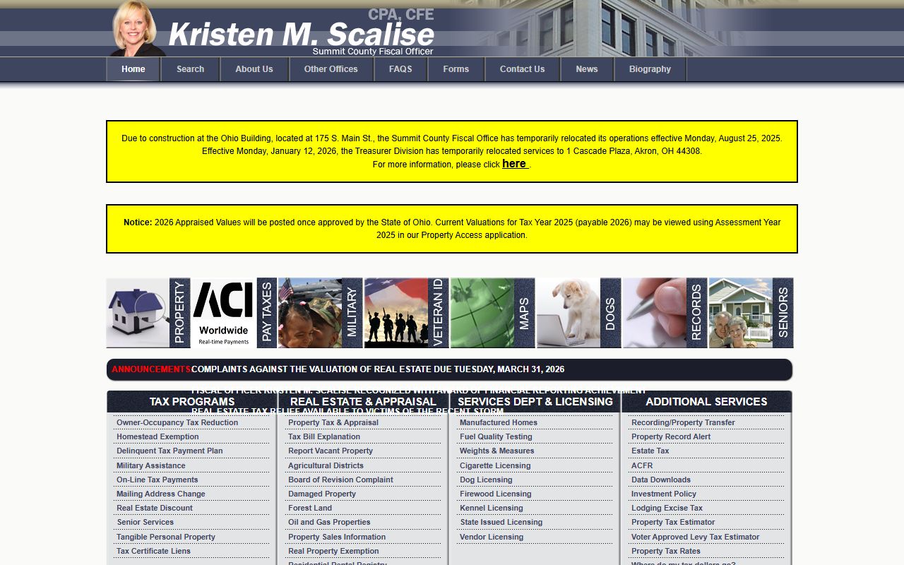 Akron property records Summit County Fiscal Office search portal