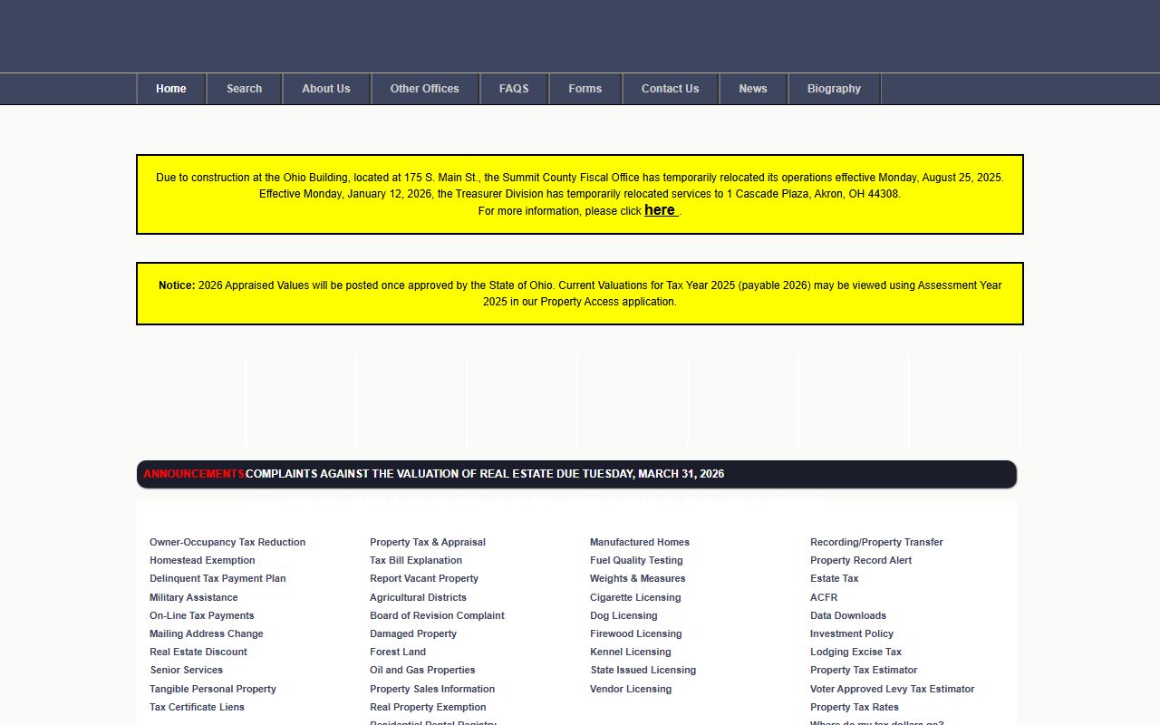 Cuyahoga Falls property records Summit County Fiscal Office search