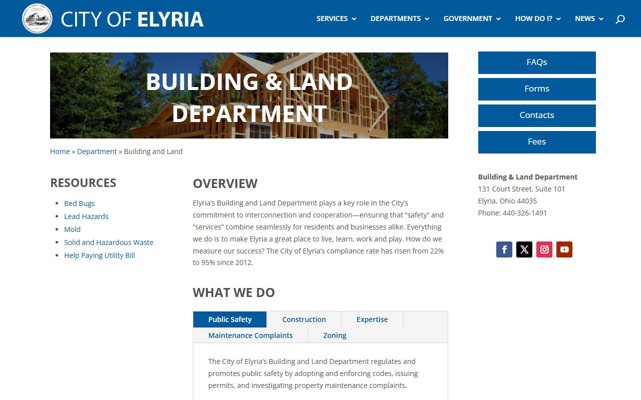 Elyria property records building and land department