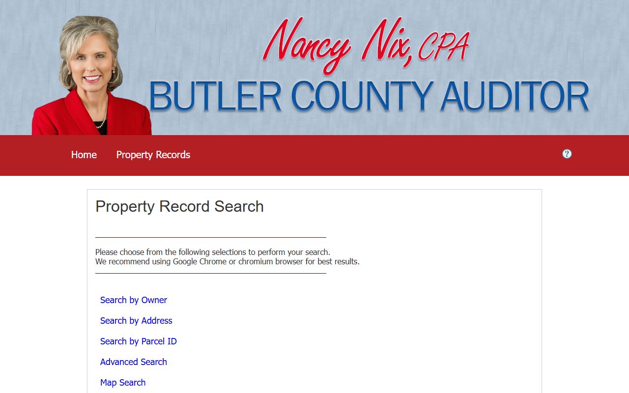 Hamilton property records Butler County Auditor search portal