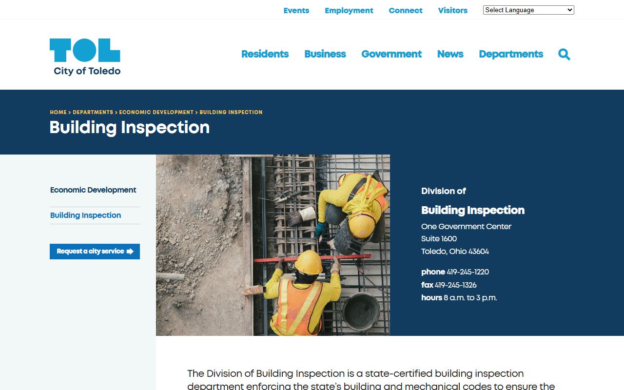 Toledo property records building inspection division