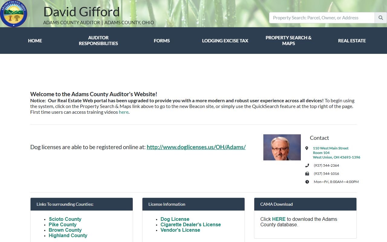 Adams County property records auditor search portal