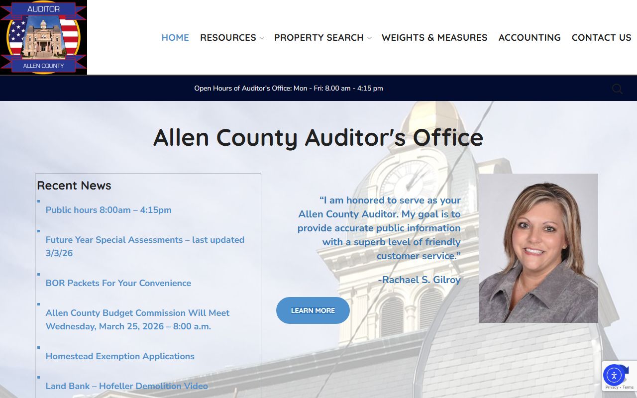 Allen County property records auditor search portal