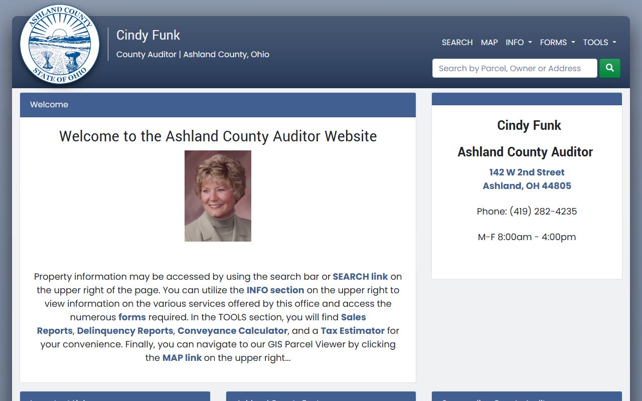 Ashland County property records auditor search portal