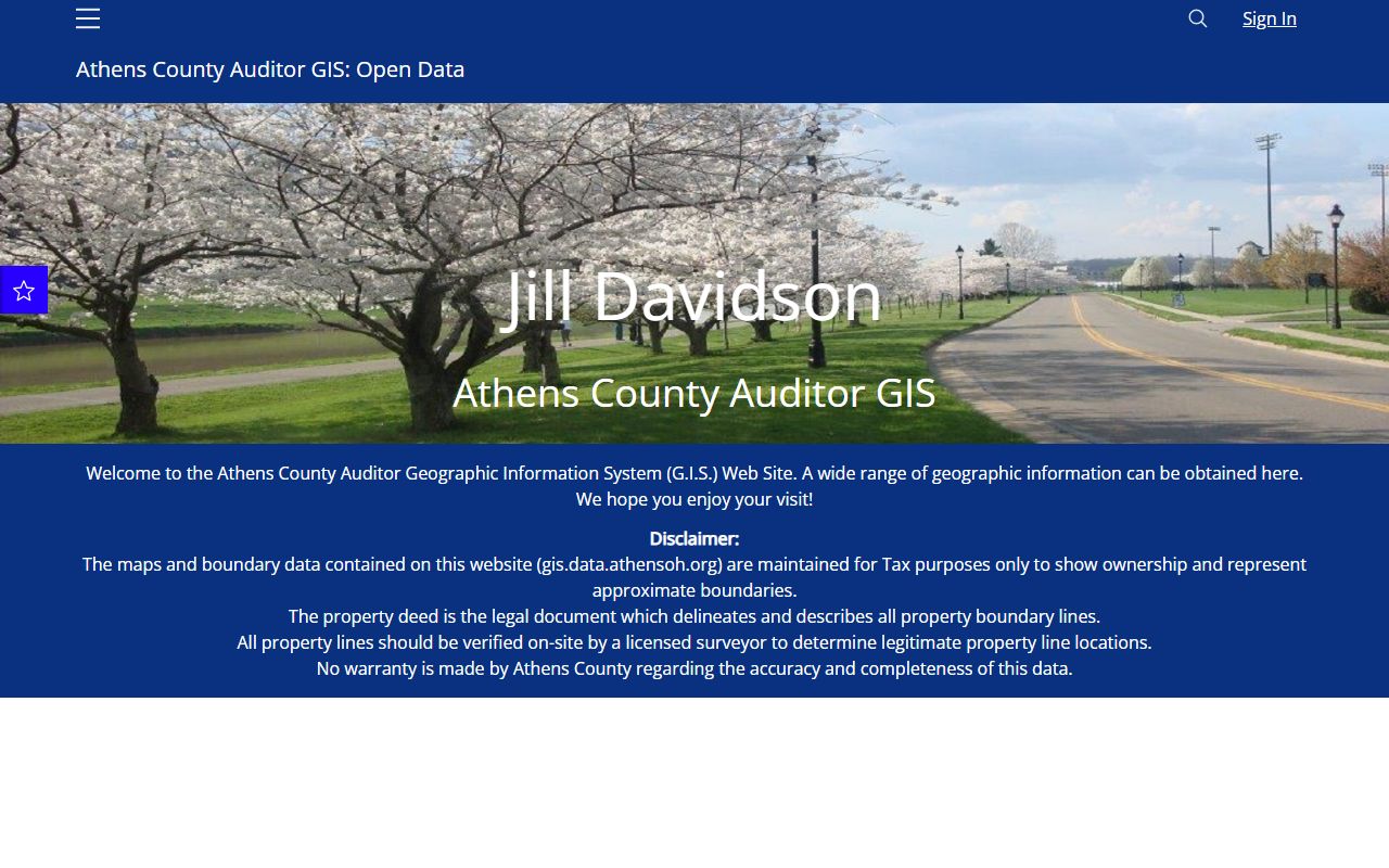 Athens County property records GIS mapping system