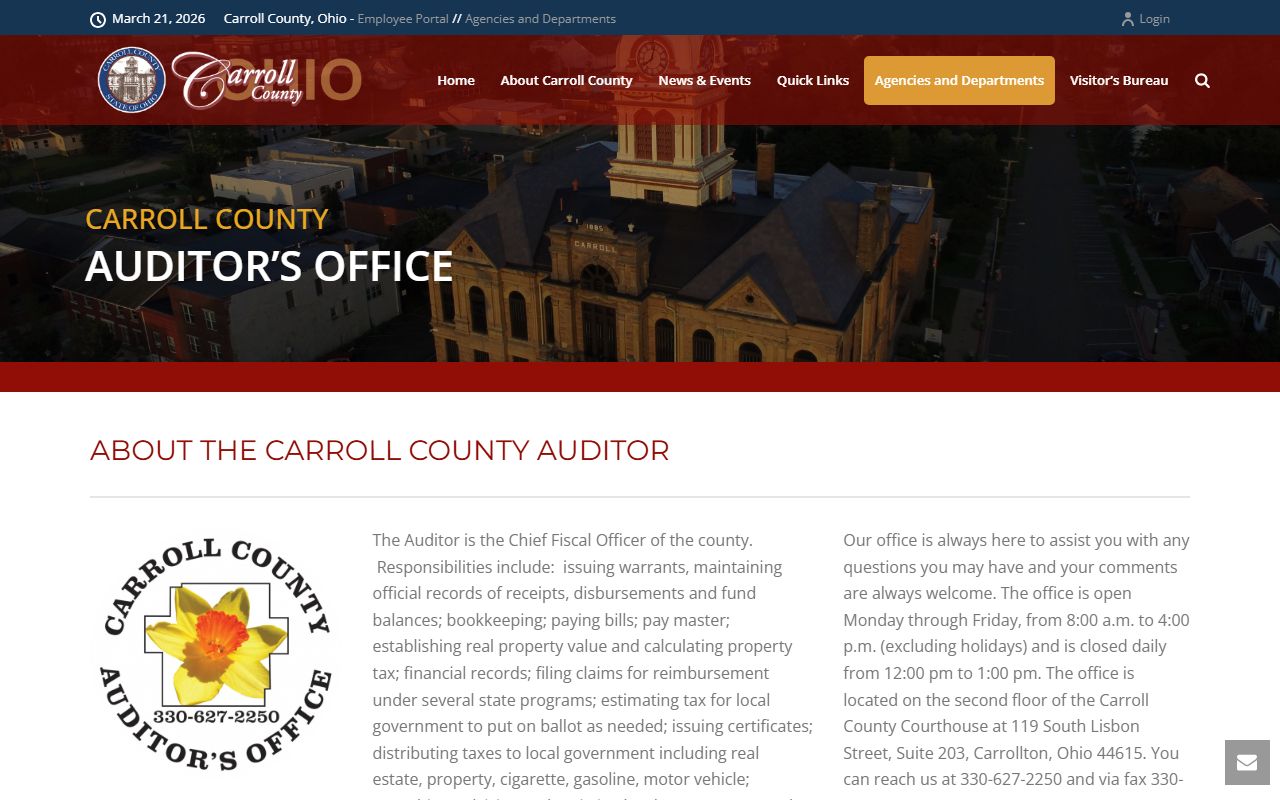 Carroll County property records government auditor page