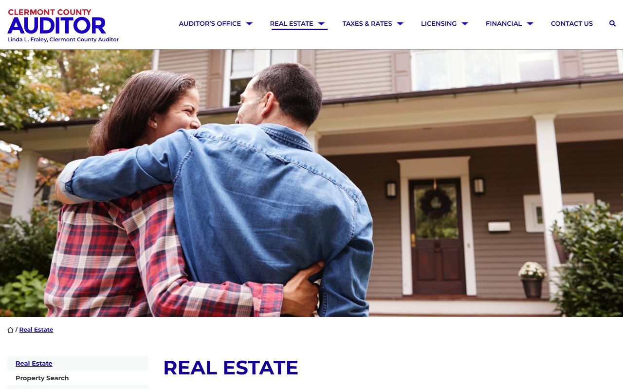 Clermont County property records search page