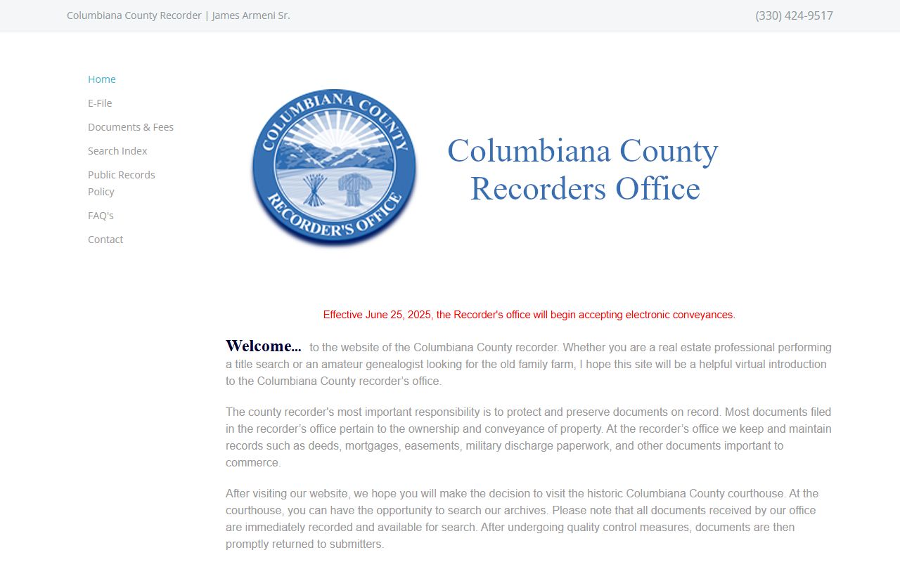 Columbiana County property records recorder search