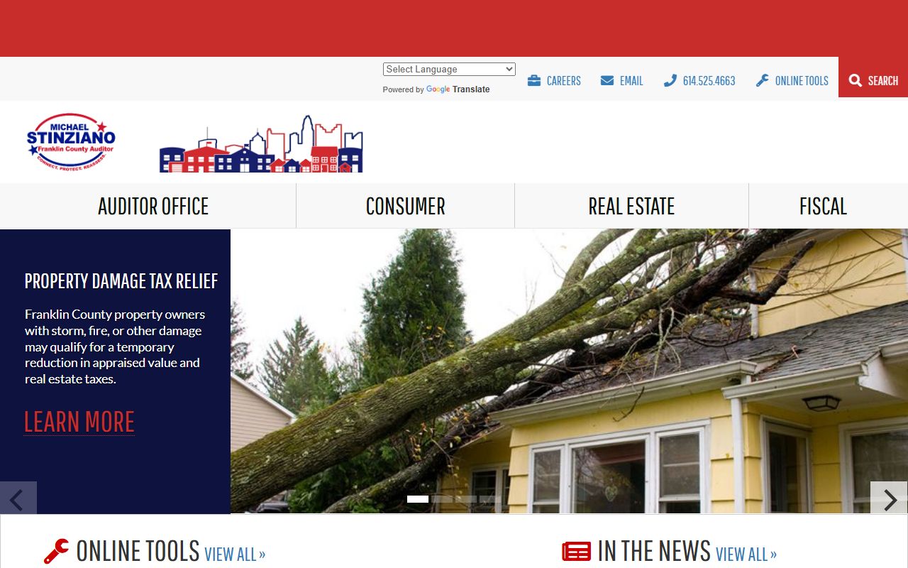 Franklin County property records auditor main website