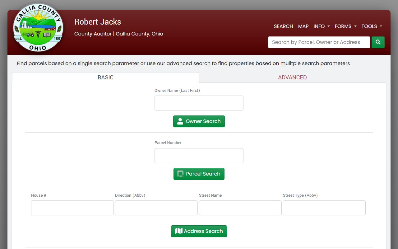 Gallia County property records auditor search portal