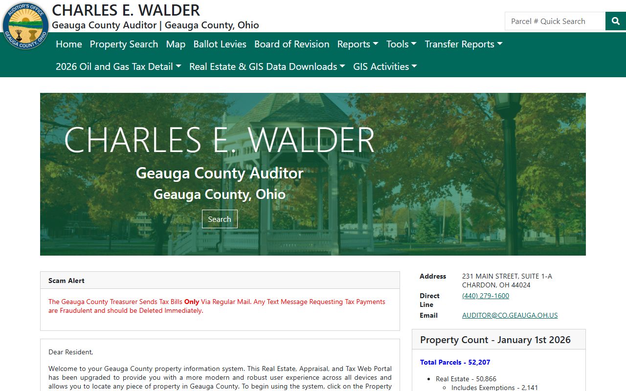 Geauga County property records REALink search portal