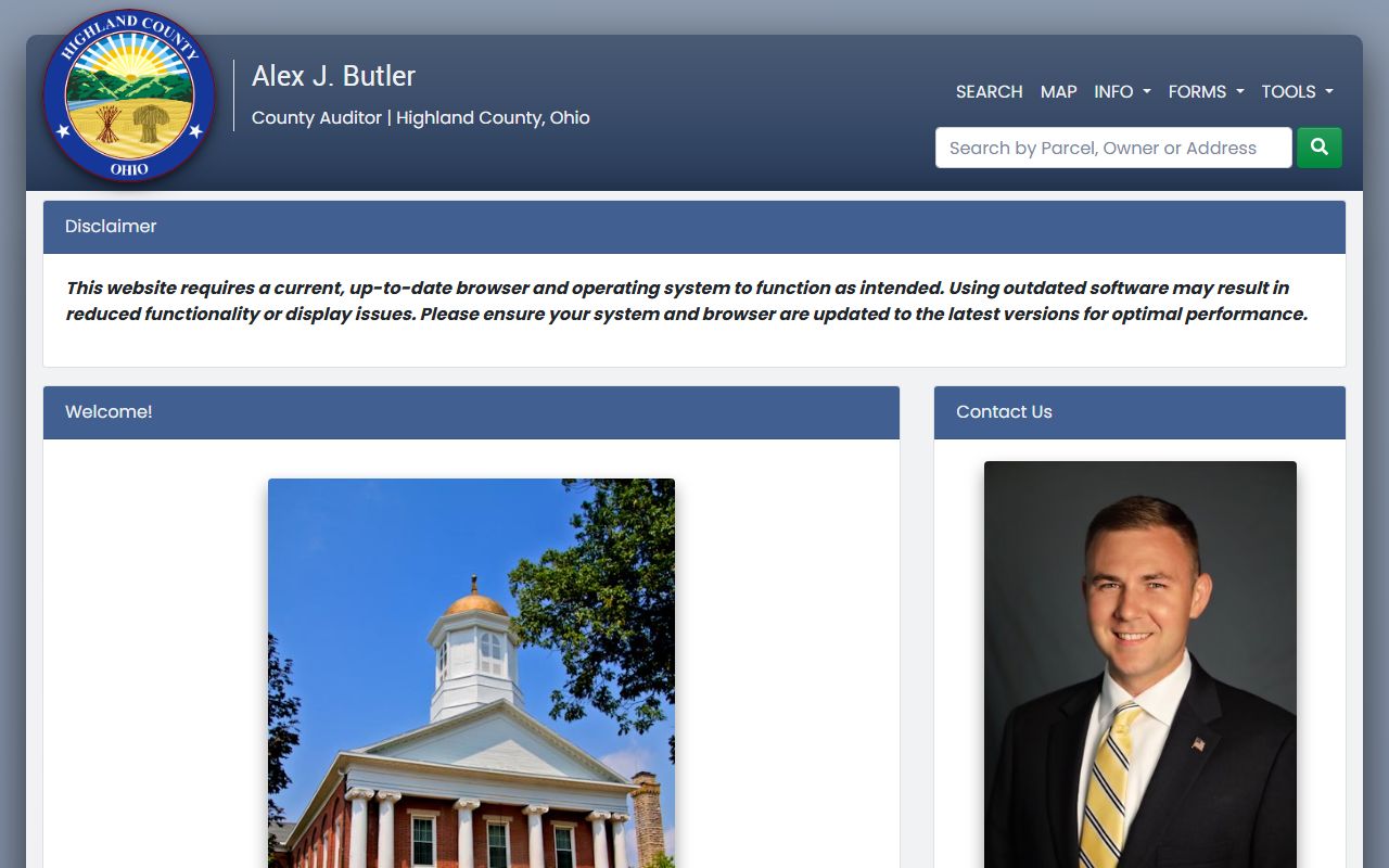 Highland County property records auditor search portal