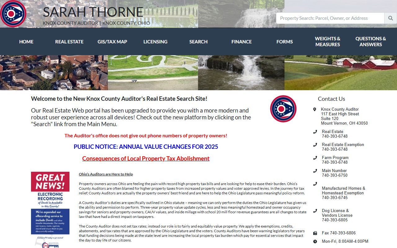 Knox County property records auditor search portal