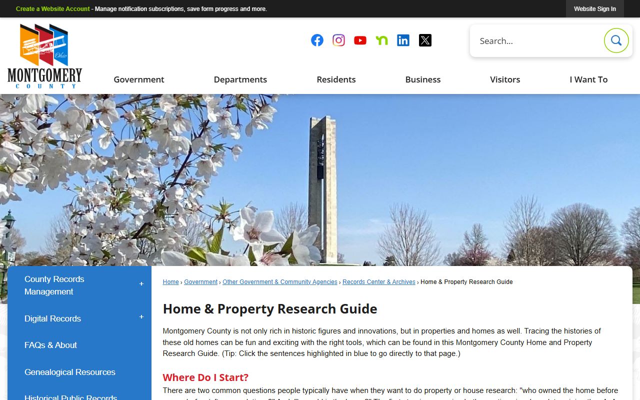 Montgomery County property records home research guide