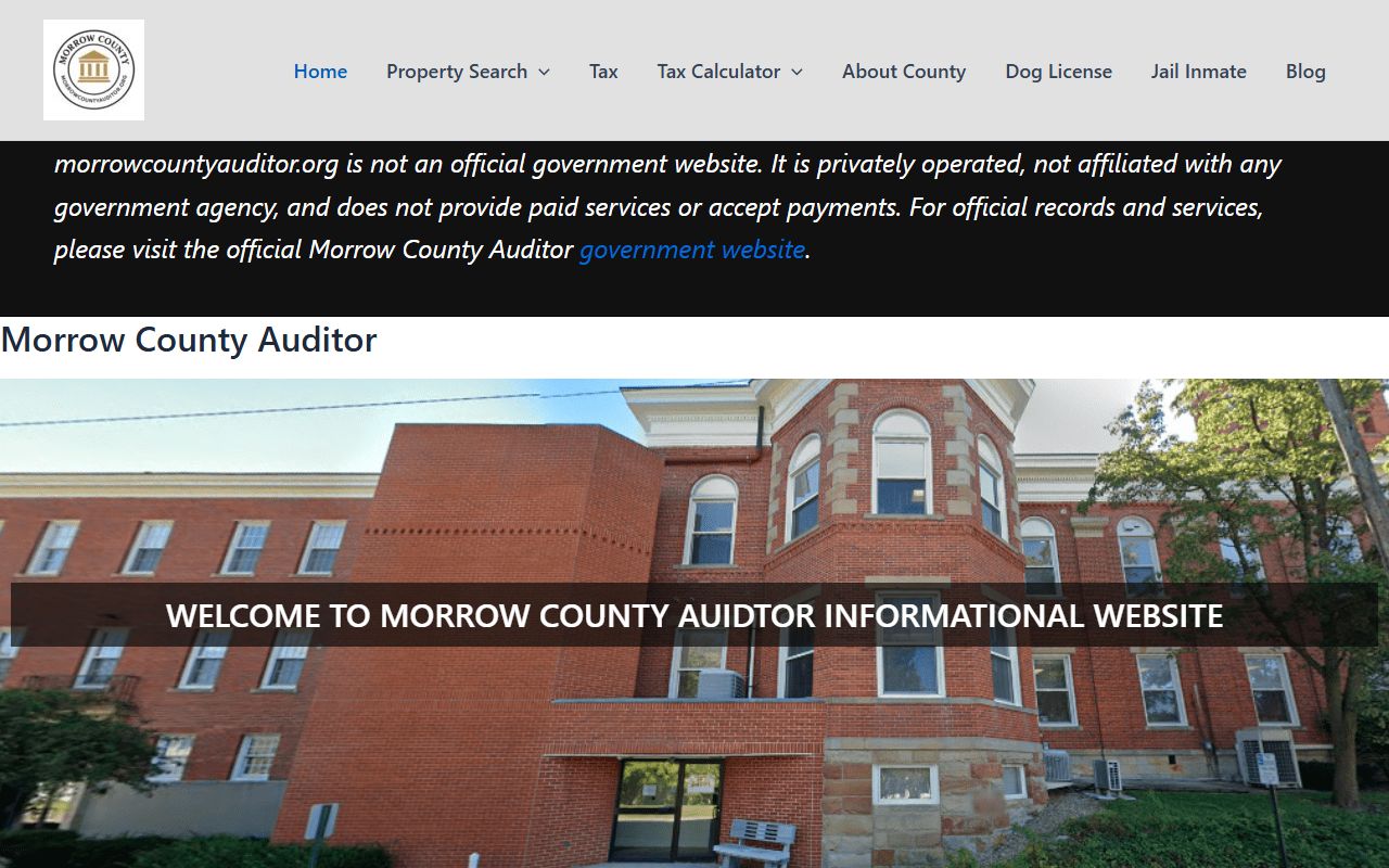 Morrow County property records auditor search portal