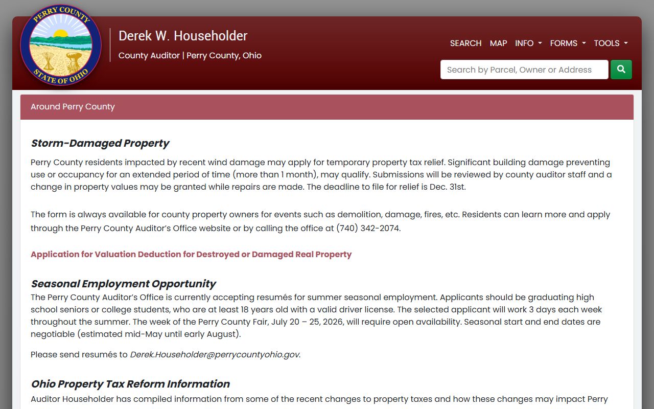 Perry County property records auditor search portal
