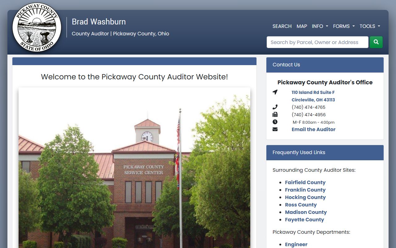 Pickaway County property records auditor search portal