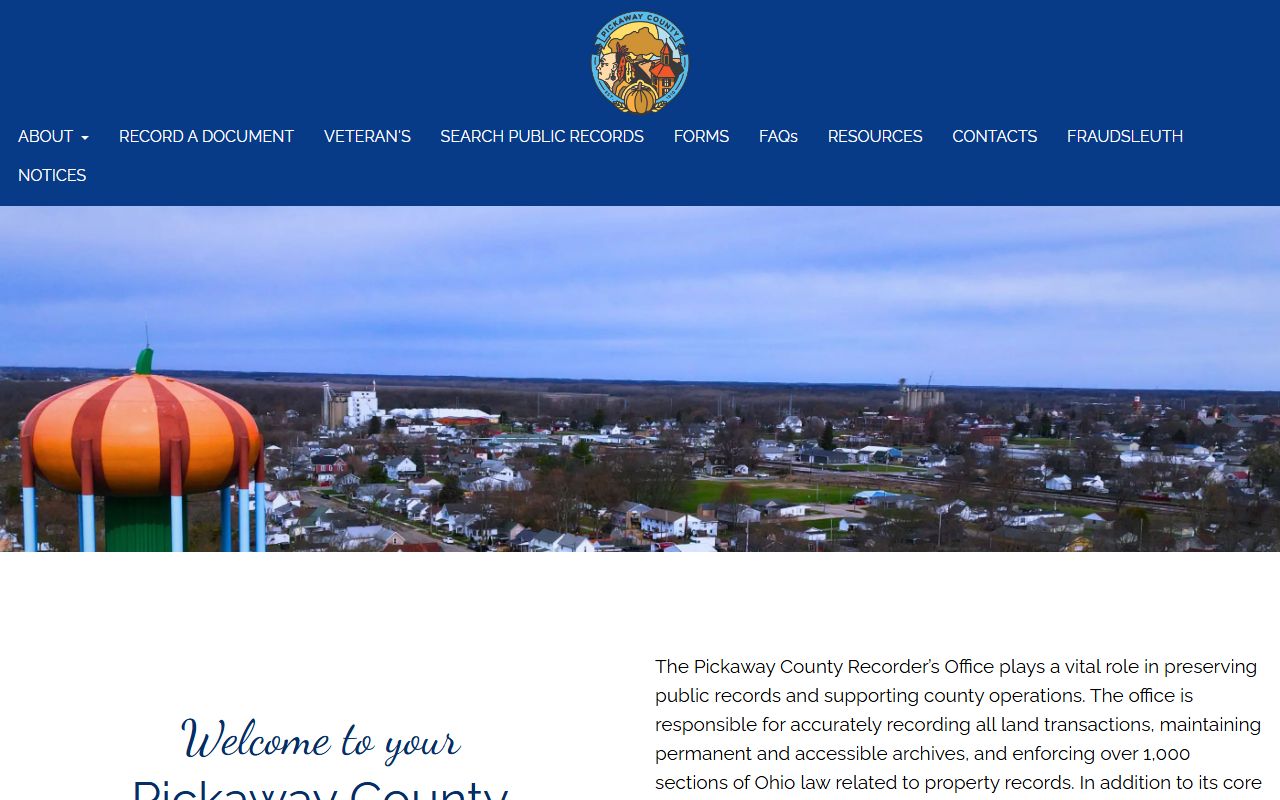 Pickaway County property records recorder office search
