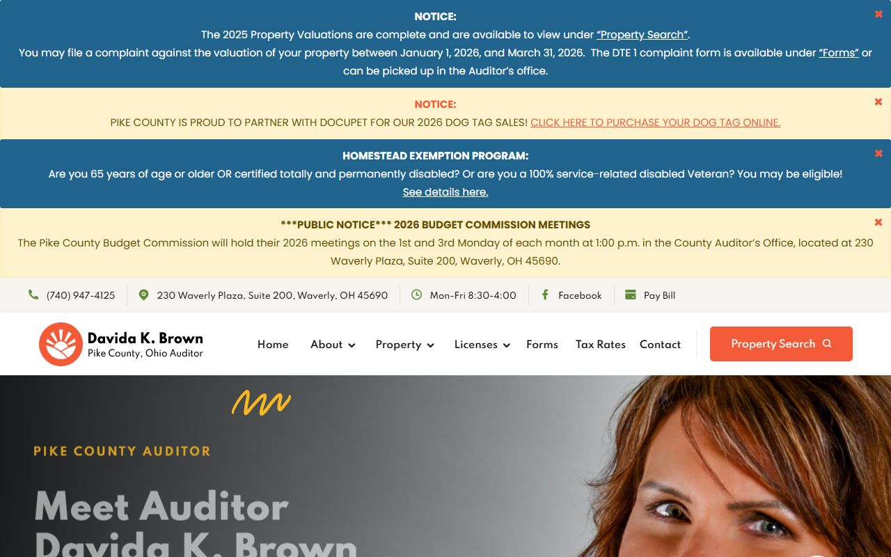 Pike County property records auditor search portal