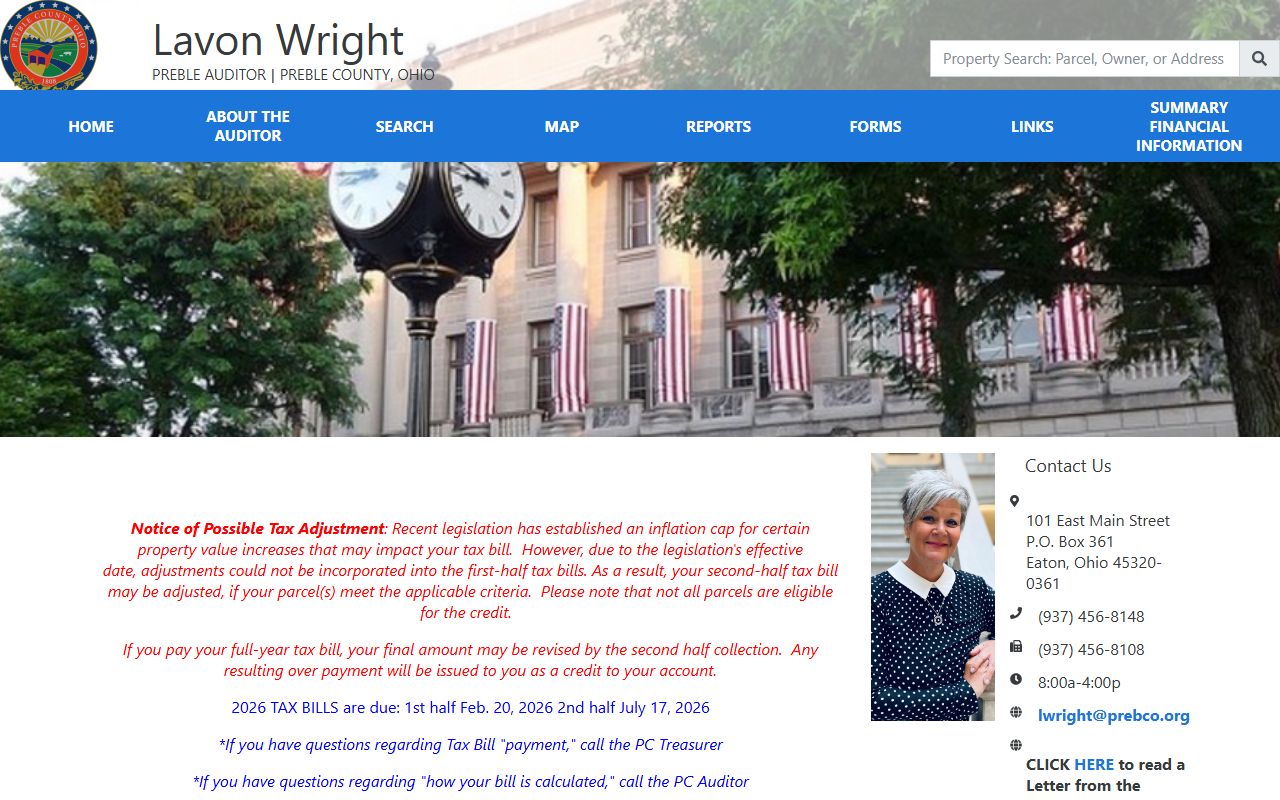 Preble County property records auditor search portal