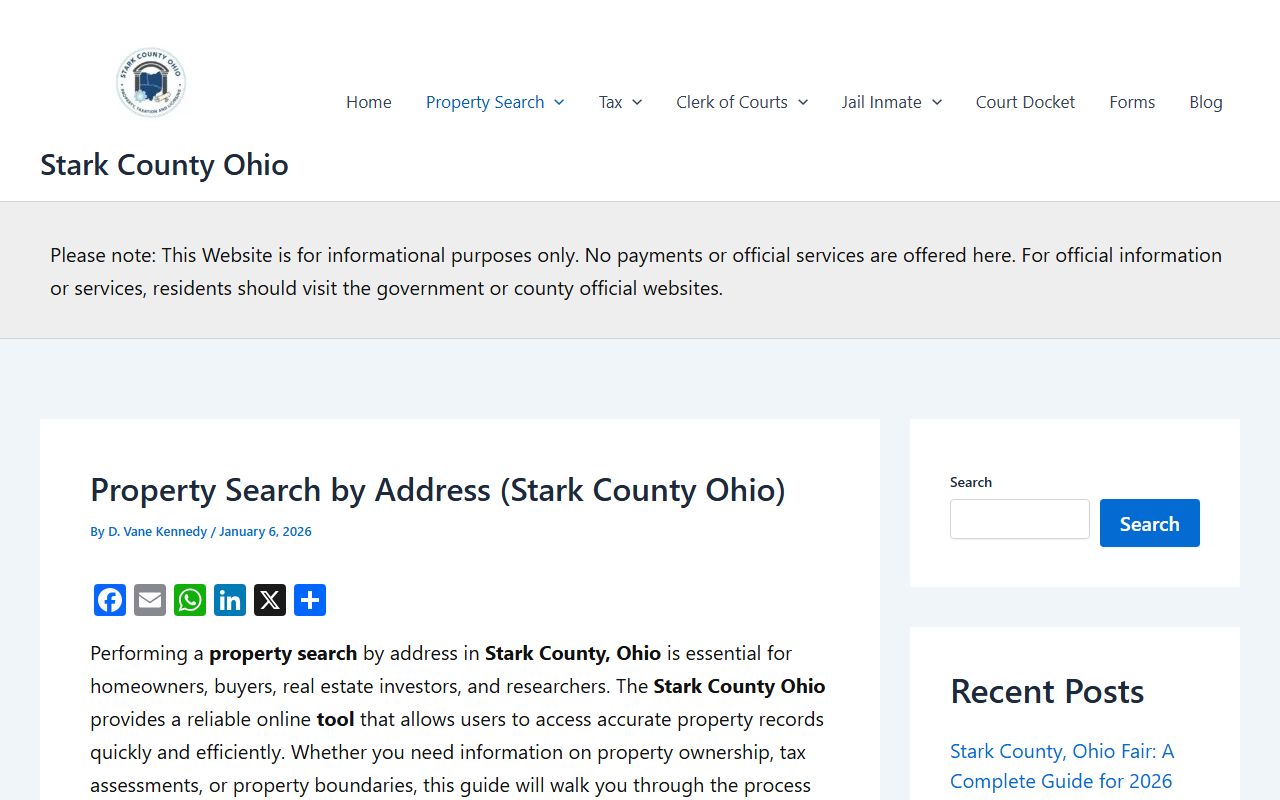 Stark County property records detailed search results