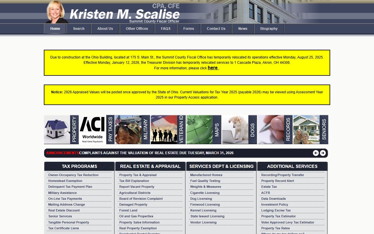 Summit County property records fiscal officer tax portal