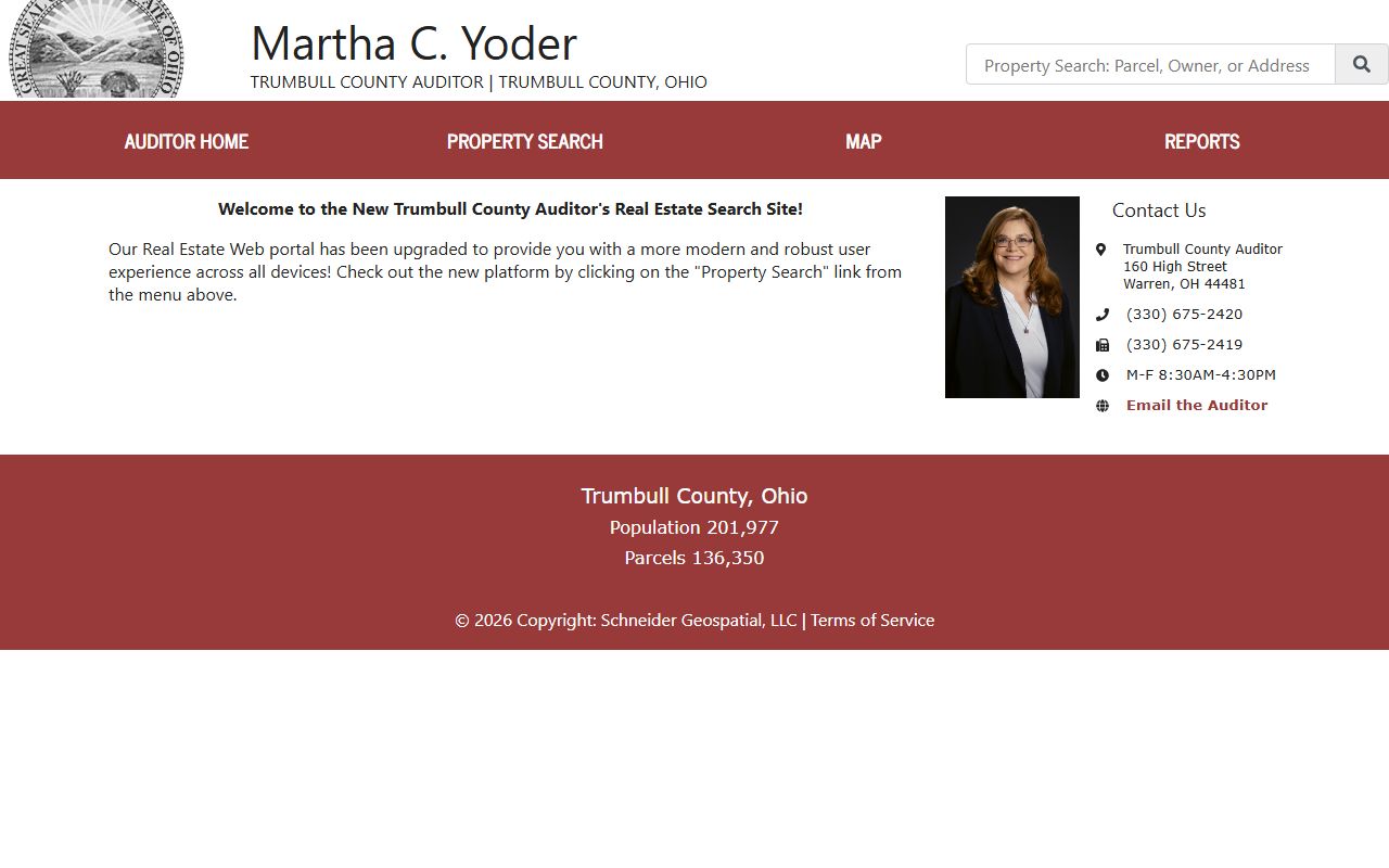 Trumbull County property records auditor search portal