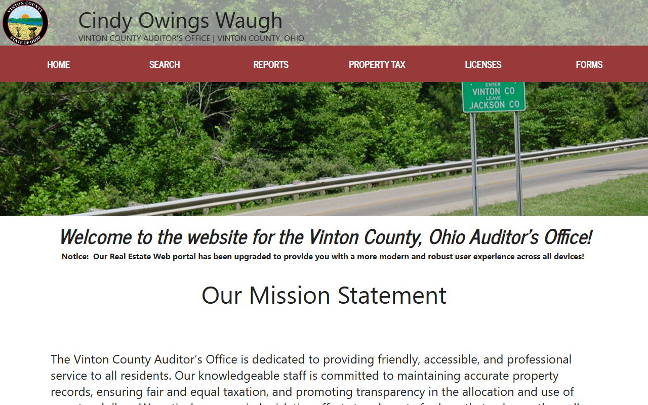 Vinton County property records auditor search portal
