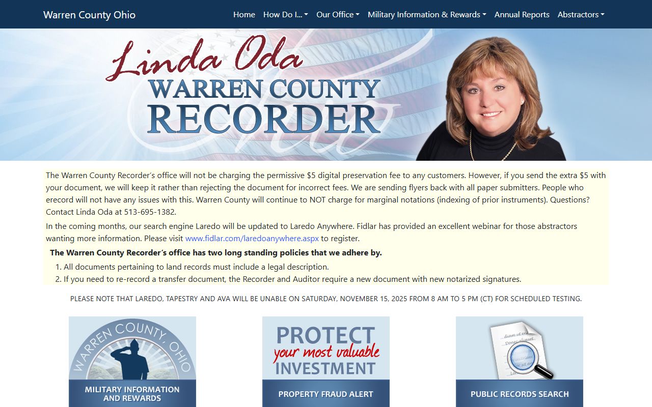 Warren County property records recorder search portal