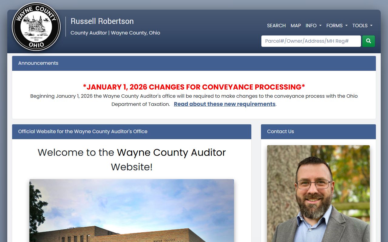 Wayne County property records auditor search portal
