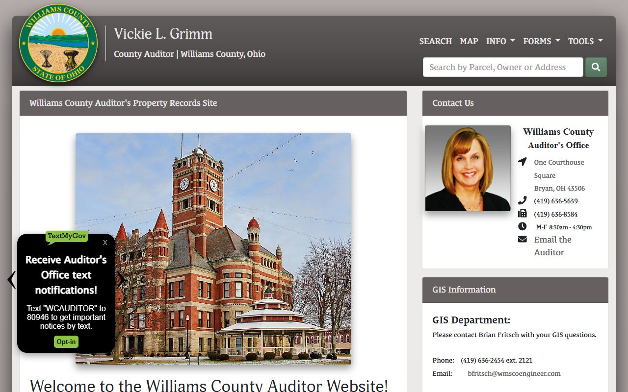 Williams County property records auditor search portal