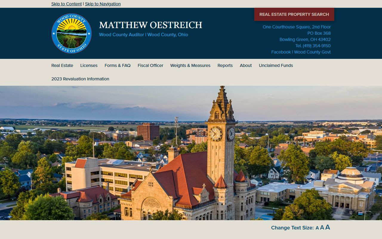 Wood County property records auditor search portal