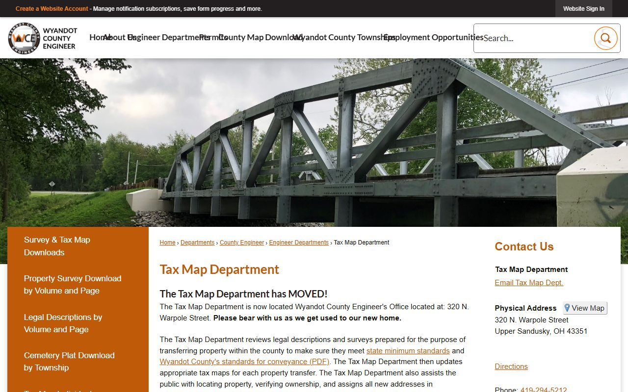 Wyandot County property records tax map department